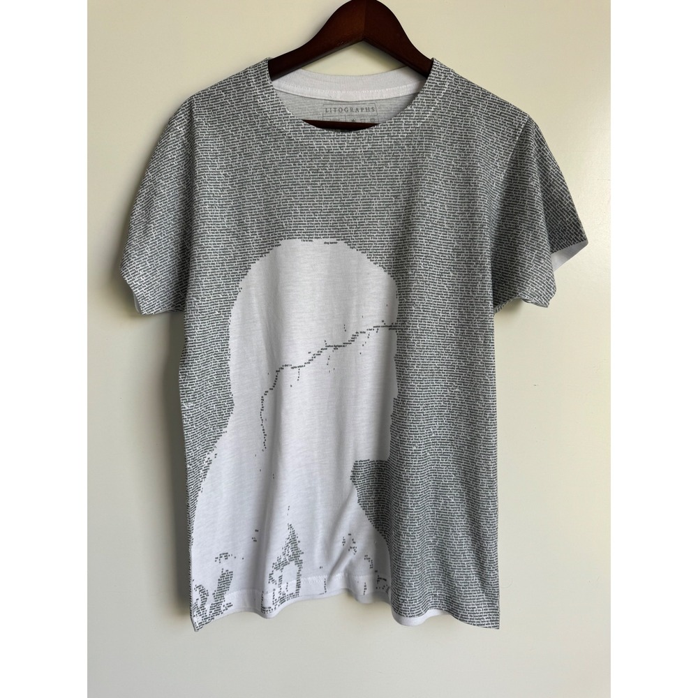 Litographs Frankenstein Mary Shelley Text Graphic Tee White Black Dark Academia